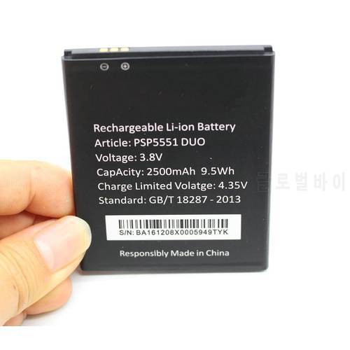 1x 2500mAh Replacement Battery For Prestigio Grace S5 LTE PSP5551 DUO PSP 5551 DUO Mobile Phone Batteria Batterij Batteries