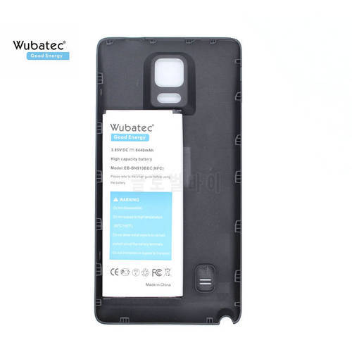 Wubatec 1x Note 4 NFC Battery 6440mAh for Samsung Galaxy Note4 N910F N910C N910V N910T N910G N910K + Case Extended Battery