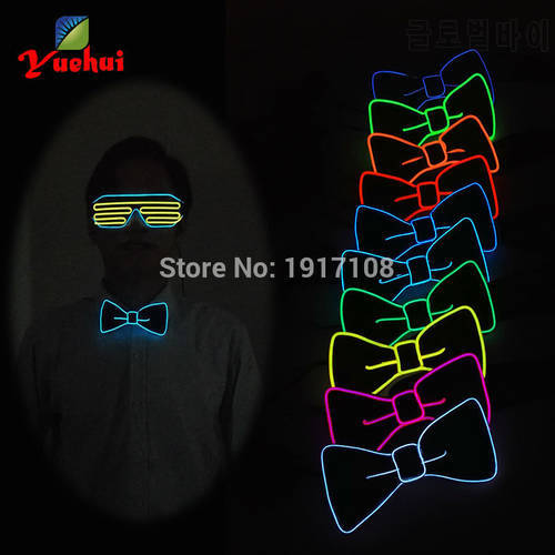 High quality 10 Color Available Blinking EL Bowtie LED Bow tie Light up By 2AA Battery For Men&39s Marriage Gift Party Supplies
