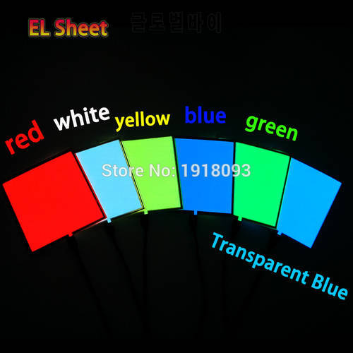 6 Color Choice 10X10CM EL wire Sheet Novelty Lighting Powered by 2AA battery for house decoration,dispaly,holiday,energy saving