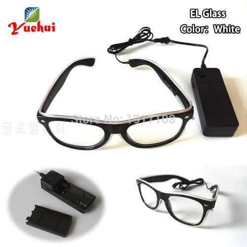 High quality 10 Color Choice Sound active LED Glasses Blinking EL Sun glasses Powered by 2AA battery For dance Party decoration