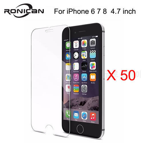 50 Pcs For Alppe iPhone 7 8 6 6s 2.5d 0.26 mm Premium Tempered Glass Screen Protector for iPhone 7 8 Plus protective film
