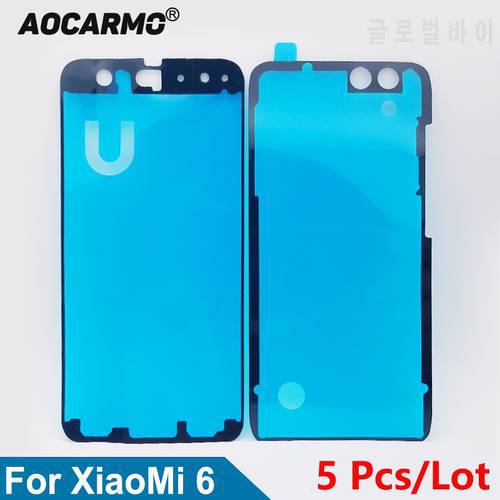 Aocarmo 5Pcs/Lot For Xiaomi 6 Mi6 LCD Display Screen Waterproof Adhesive Back Battery Cover Sticker Tape Glue