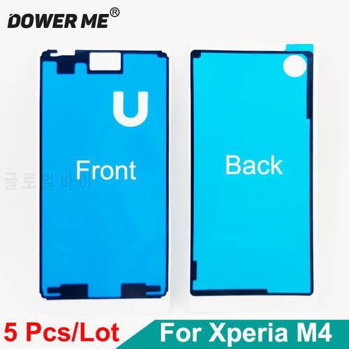 Dower Me 5Sets Front LCD Display Screen + Back Cover Waterproof Adhesive Tape Sticker For SONY Xperia M4 Aqua E2303 E2333 E2353