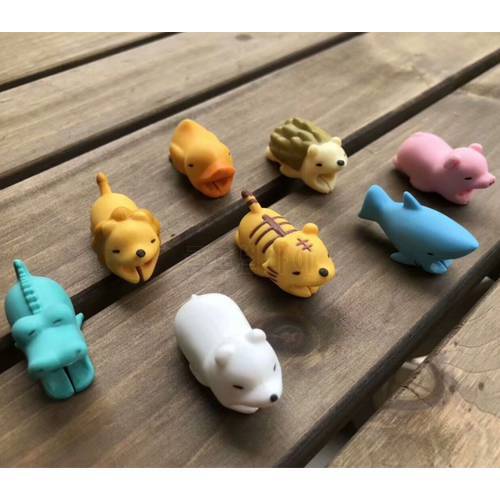 Cartoon Animal Pig Dog Cable Protector for iphone 5 6 7 8 Cord Protection Protective Sleeves Cover USB Charging Cable Protect