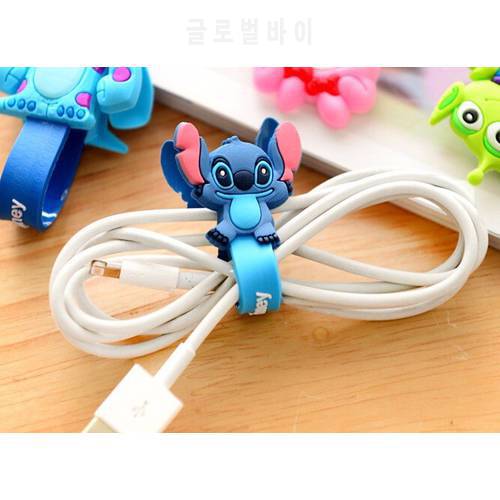 Hoqueen 10pcs *Cartoon Cable Protector Cable Sticker Silicone Earbud Cable Wire Organizer headphone line winder