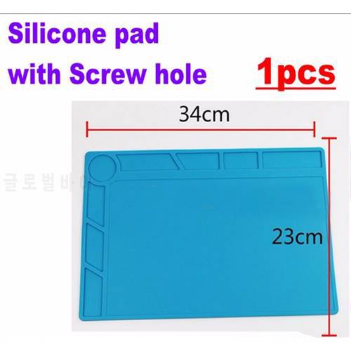 1pcs High temperature resistant mobile phone maintenance rubber pad Silicone pad High temperature mat Screw hole