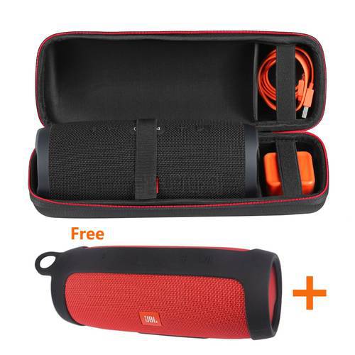 2 in 1 Hard PU Carry Zipper Storage Box Bag + Soft Silicone Case Cover for JBL Charge 3 Bluetooth Speaker for JBL Charge3 Column