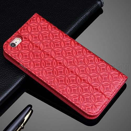 2020 Real Cow skin Cover For iPhone 6 6S 7 8 Plus Natural Cowhide Genuine Leather Flip Phone Case Wallet Card Holder Kickstand