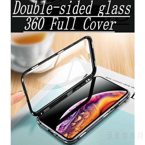 For iPhone XS XR XS Max Double-sided glass Clear Magnetic Adsorption case 360 Full Cover for iPhone x xs max xr Bumper Coque