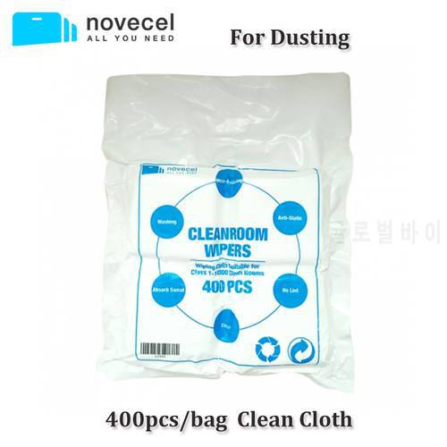 NOVECEL 400pcs/lot LCD Screen Cleaning Cloth Dust-free film Wiping Clean Cloth 10cm*10cm for Mobile Phone Screen Repair