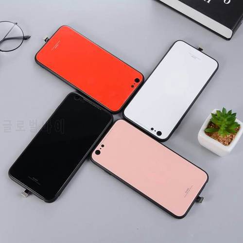 Tempered Glass film Ultrathin Qi Wireless Charger Receiver Case Full Cover Qi Wireless Charging for iphone 6 6S 7Plus pink case