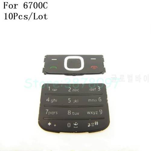 10Pcs/Lot New For Nokia 6700 6700C Classic Housing Keypad Mobile Phone 6700C Keyboard Replacement English Or Russian Keypad
