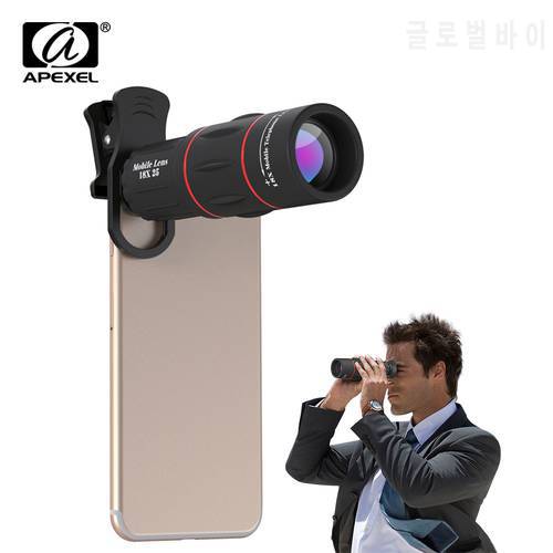 APEXEL phone camera lens 18X Telescope Telephoto lens 18x25 Monocular for iPhone Samsung android ios smartphones