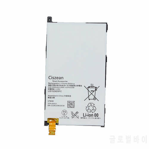 Ciszean 1x 2300mAh LIS1529ERPC Replacement Battery For Z1 mini D5503 Z1 Compact M51w SO-04F Batteries Batteria Batterie