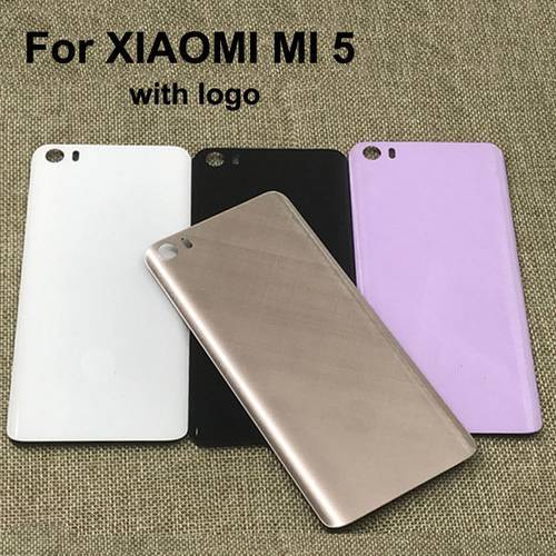 Original new 3D Glass Rear Housing Cover For XIAOMI MI 5 Back Door Replacement Battery Case 5.15 Inch with logo