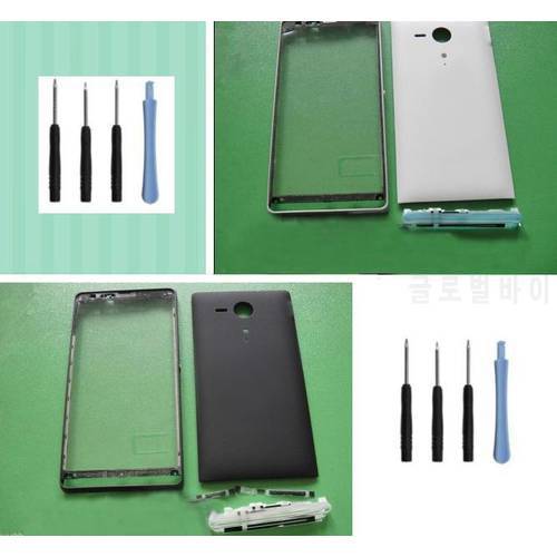 Full Housing Front Chassis Frame+Battery Cover Case +Side Button for Sony Ericsson Xperia SP M35h C5302 C5303 + Tools + Adhesive