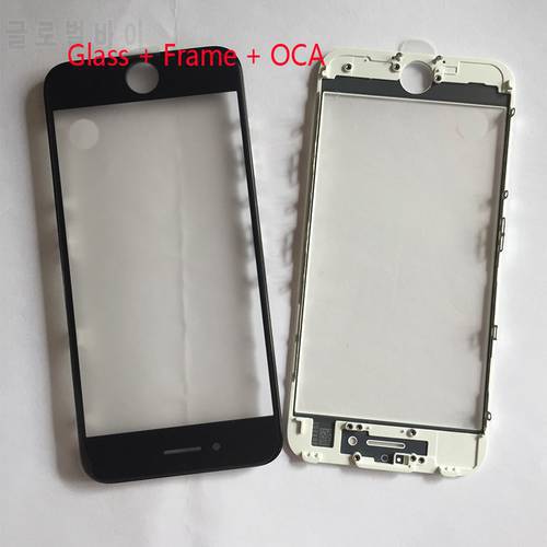 10pcs/lot AAA+ cold press 3 in 1 Front Screen Glass With Frame OCA For iphone 7 7g plus 6 6s plus 5 5s 5c repair Replacement