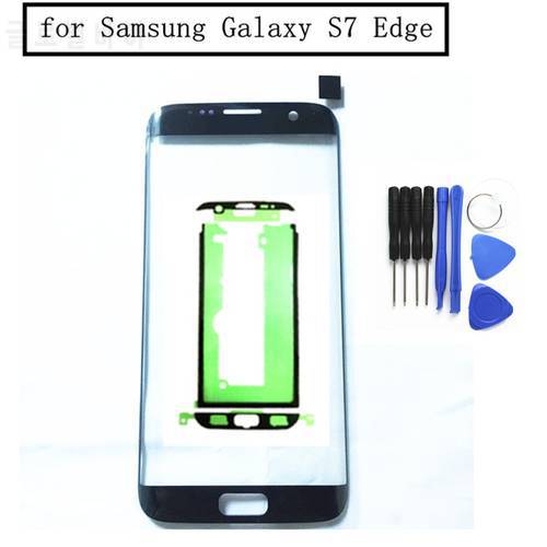 Touch Screen Panel For Samsung Galaxy S7 edge Front Touch Glass Black White Gold LCD DISPLAY Repair Spare Parts + 3M Glue