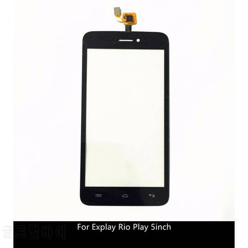 High quality 5inch Touch Panel For Explay Rio Play Touch screen Digitizer front glass Lens replacement TouchScreen With stickers