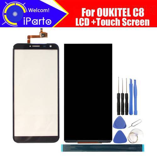 5.5 inch OUKITEL C8 LCD Display+Touch Screen 100% Original Tested LCD+Digitizer Glass Panel Replacement For OUKITEL C8