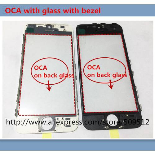 10pcs A Quality Cold Press Front Outer Glass With OCA With Bezel For Iphone 5 6 6plus 6s plus 7 7plus 8 plus X Glass+Frame +OCA