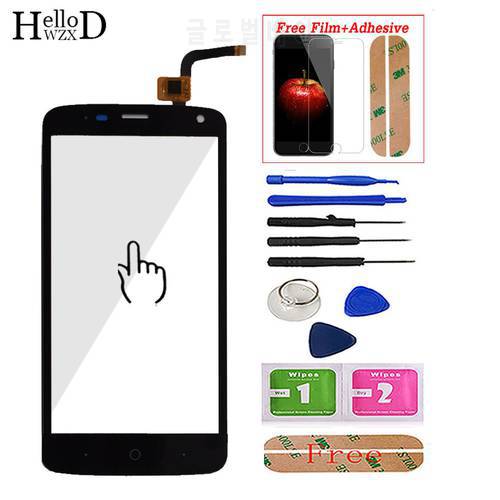 100% Touch Screen Digitizer Glass Panel For ZTE Blade L2 plus L370 C370 L2Plus Front Touchscreen Adhesive+ Screen Protector Gift