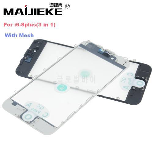 MAIJIEKE Top AAA+ cold press 3 in 1 Front Screen Glass With Frame OCA For iphone 8 7 plus 6 6s plus 5 5s 5c repair Replacement
