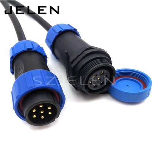SP2110, 7pin cable connector,IP68, 7 pin plug and socket, LED power wire connector 7 pin, Automotive Connectors Male Female