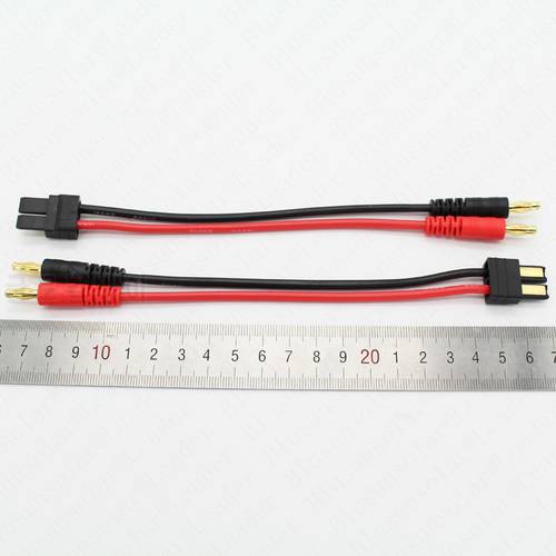 50 pcs /Lot 4.0mm Banana Plug to TRX Male Connector Adaptor Cable 14cm for Lipo Battery Balance Charging