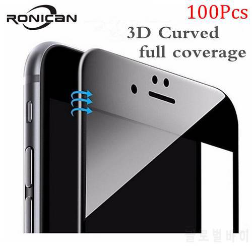 RONICAN 100pcs/lot 9H 3D Curved Carbon Fiber Soft Edge Tempered Glass For iPhone 6 Plus 6s 7 7 plus Phone Screen Protector Film