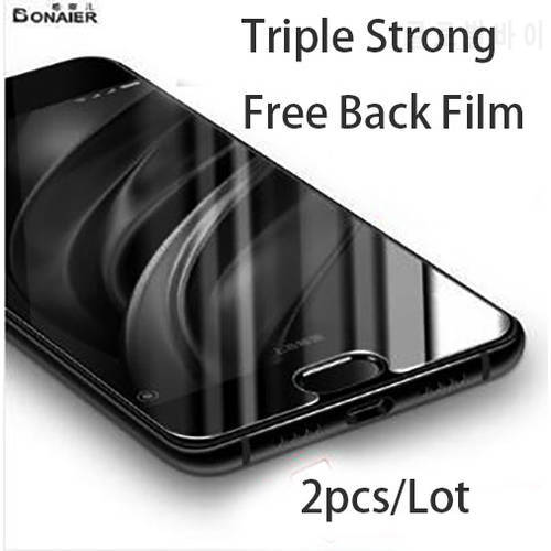 2pcs/Lot Bonaier Brand Good oleophobic coating Screen Protector Tempered Glass For xiaomi mi6 Mi 6 with Back Film+Holders+Gifts