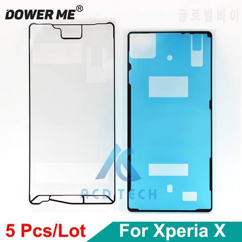 Dower Me 5Pcs/Lot Front LCD Frame Waterproof Adhesive Back Cover Sticker Glue Full Set For Sony Xperia X F5121 F5122 Tape