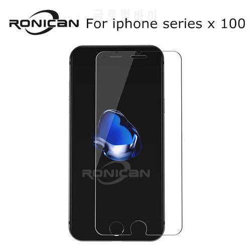100Pcs 9H Glass on iPhone X XR XS MAX Tempered Glass Screen Protector for iPhone 6 6S 7 8 Plus 5 5S 5C SE 2020 Protective film