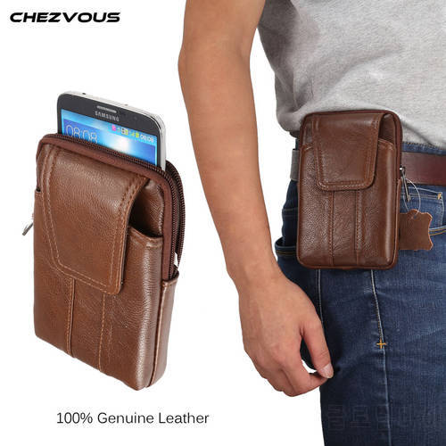 Genuine Leather Waist Bag for iPhone 8 7 6 6s 5 5s 4 Vintage Hip Bum Belt Pouch for Samsung S8 Plus S7 6 5 Business Men 6.2&39&39