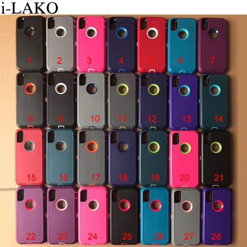 30pcs/lot For iPhone 14 13 12 Mini 11 Pro Max Case 3 in 1 Anti-Shock Heavy Duty Armor Hard Case For iPhone XR XS MAX 8 7 6S Plus
