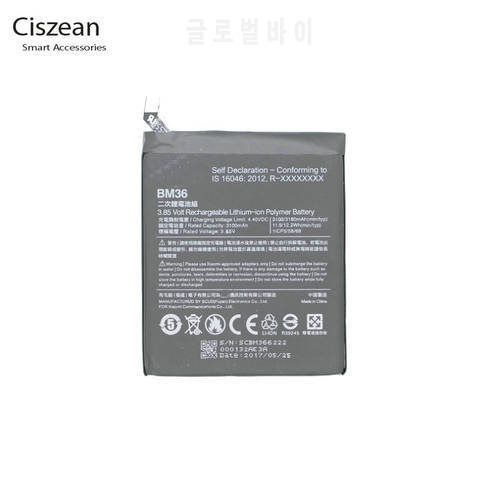 Ciszean 1x BM36 High Capacity 3180mAh Mobile Smart Cell Phone Battery For Xiaomi Xiao mi Mi 5s Mi5s Batterie Bateria
