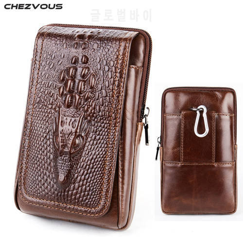 CHEZVOUS Phone Pouch Belt Clip Case for iPhone 7 8 6 X Retro Crocodile Pattern Waist Pack for iPhone 6 7 8 plus 5s Holster 6.0&39&39