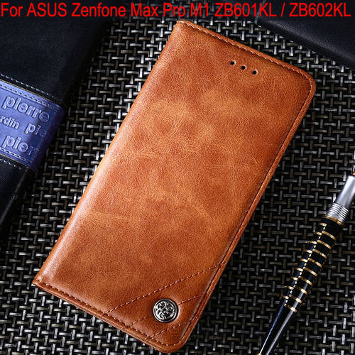 Case for ASUS Zenfone Max Pro M1 ZB601KL ZB602KL Luxury Leather Flip cover Case with Stand Card Slot funda coque Without magnets