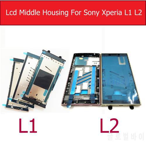 LCD Middle Frame Chassis Cover For Sony Xperia L1 G3311 G3312 G3313 Plate Screen Front Bezel Housing For Sony L2 H3311 H4311