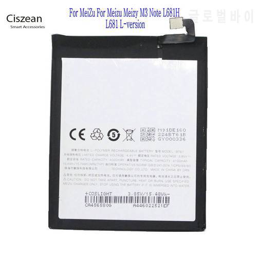 Ciszean 1x 4050mAh BT61 ( L edition ) Replacement Battery For Meizu M3 Note L681H L681 L-version Version L