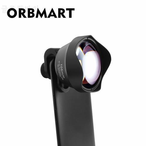 ORBMART 105mm Telescope Universal Clip 4K Telephoto Mobile Phone Lens For iPhone Samsung Most Cellphone