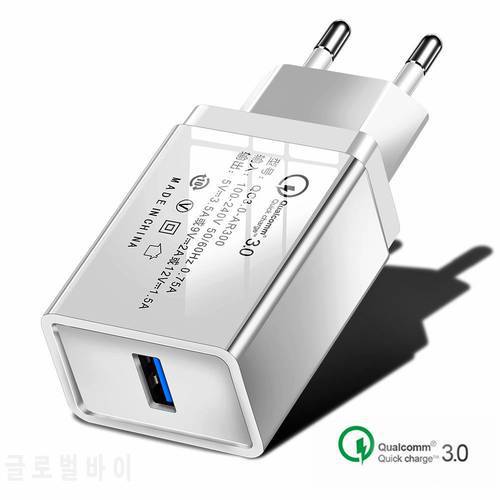 USB Charger Quick Charge 3.0 EU Plug Fast Charging Travel Wall Adapter For iPhone 11 XR Samsung S20 Tablets Mobile Phone Charger