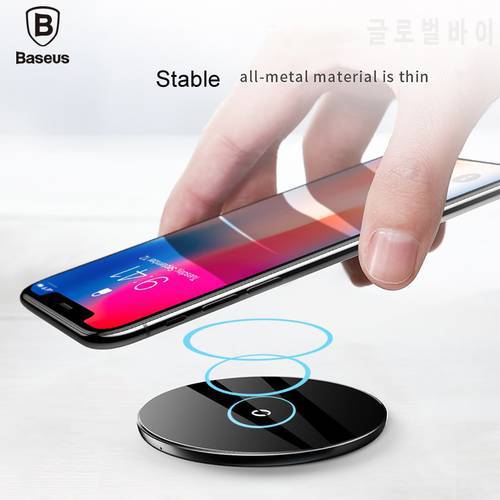 Baseus 10W QI Wireless charger fast wireless charging pad For iPhone X 8 7 Samsung Galaxy S9 S8 note8 mobile phone charger pad