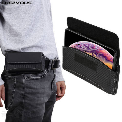 CHEZVOUS Belt Clip Leather Case For iPhone X 7 8 6 plus XR xs max Universal Phone Pouch 4.7-6.9 inch Oxford Cloth Waist Bag