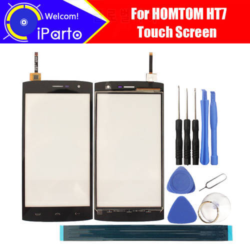 5.5 inch HOMTOM HT7 Touch Screen Glass 100% Guarantee Original Glass Panel Touch Screen For HT7 Phone + tools + Adhesive