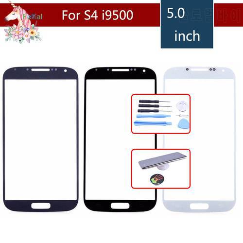 High Quality For Samsung Galaxy S IV S4 i9500 I9505 I337 GT-i9500 Front Outer Glass Lens Touch Screen Panel Replacement