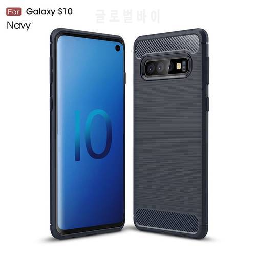 Mobilephone Case for Samsung S10 backcover Carbon Fiber Soft TPU cases for S10 Plus cover for S10e DHL Free shipping 30pcs