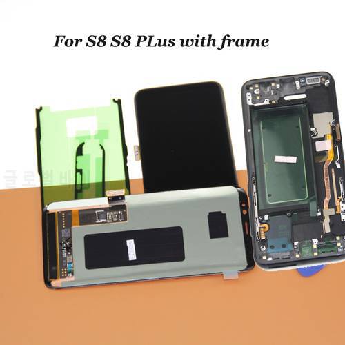 LCD Screen for Samsung Galaxy S8 Display G950 G950F S8 Plus G955 G955F Assembly Super Amoled Replacement with frame