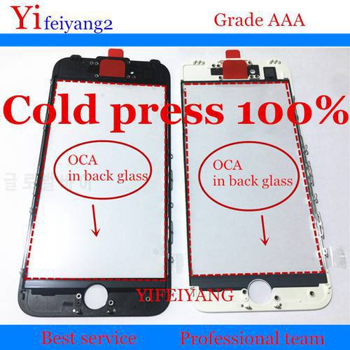 10pcs Best High cleanliness Front Glass+Bezel+OCA For iPhone 8 7 6 6s plus 6P 6SP screen Frame OCA Glue+Ear Speaker Mesh